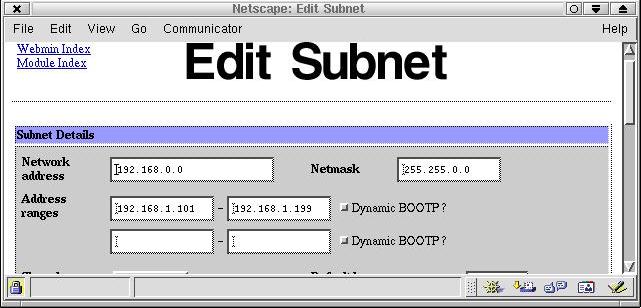 Edit Subnet